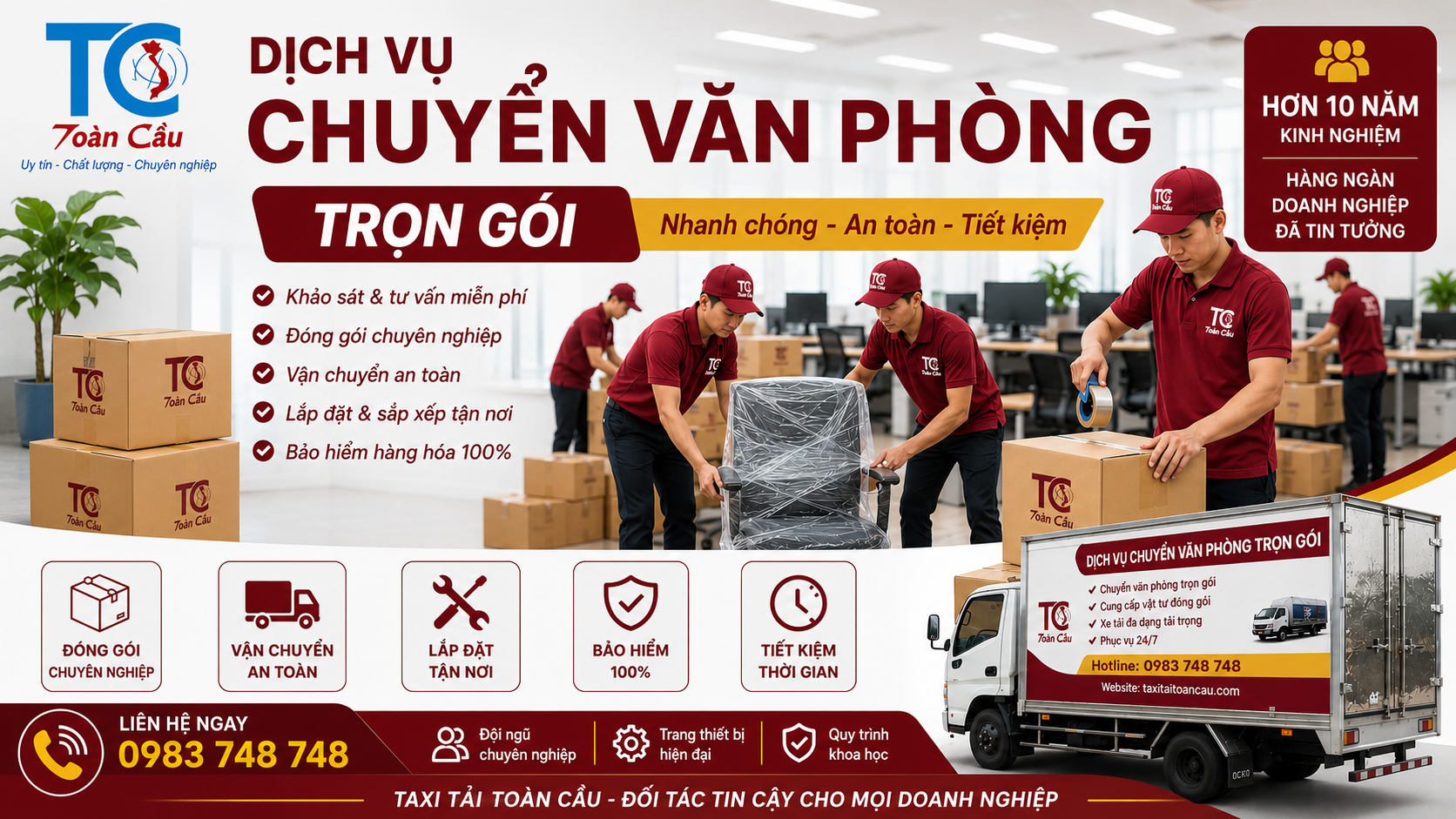 Dịch vụ chuyển văn phòng trọn gói Toàn Cầu